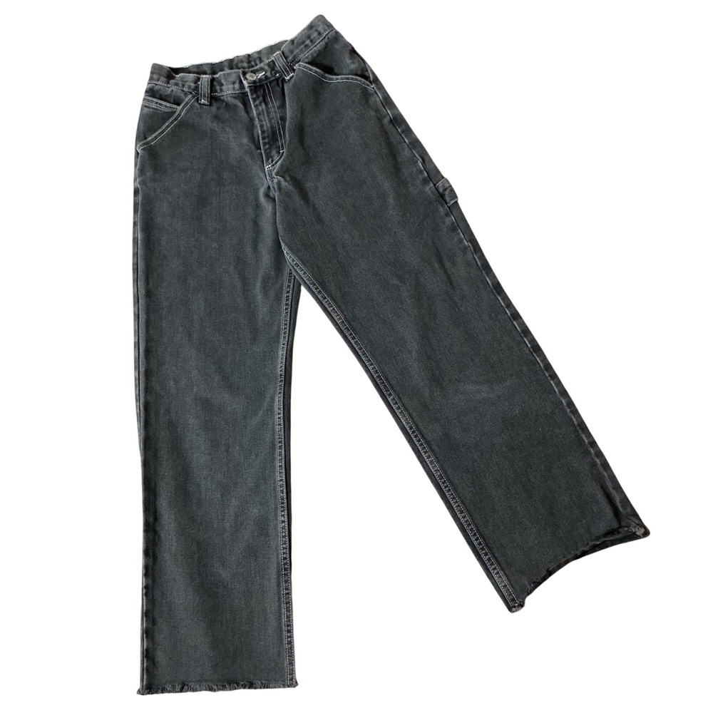Y2K John Galt Brandy Melville Black Carpenter Jeans Raw Hem S Streetwear